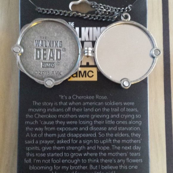 The Walking Dead Cherokee Rose Mirror Locket Necklace NWT - Picture 2 of 2